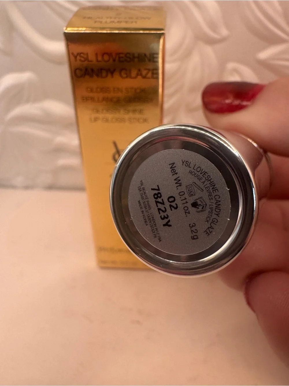 Ysl love shine candy glaze glossy shine lip gloss stick ‘2 healthy glow plumper’